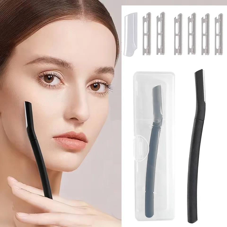 ชุดมีดโกนคิ้ว เครื่องเล็มหนวดเครา อุปกรณ์เดอร์มาแพลนนิ่ง มีดโกนหน้า สำหรับโกนหนวดเครา หนวด พร้อมชุดใบมีด 6 ชิ้น