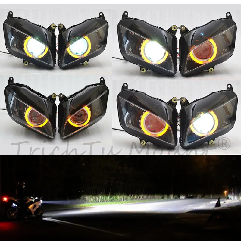 Motorfiets HID Hi/Lo Beam Koplamp Montage Voor Honda CBR 600RR 2007-2012 Gemodificeerde LED Koplamp Angel Devil Eyes accessoires
