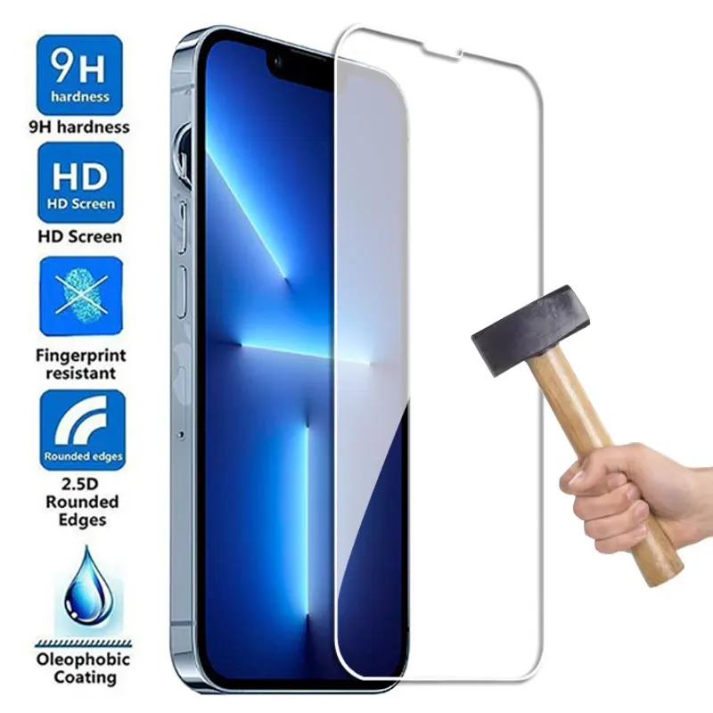 Szkło hartowane o twardości 9H do iPhone'a 13 12 11 Pro Screen Protector do iPhone'a 14 Plus X XR 15 Pro Max Folia ochronna ze szkła