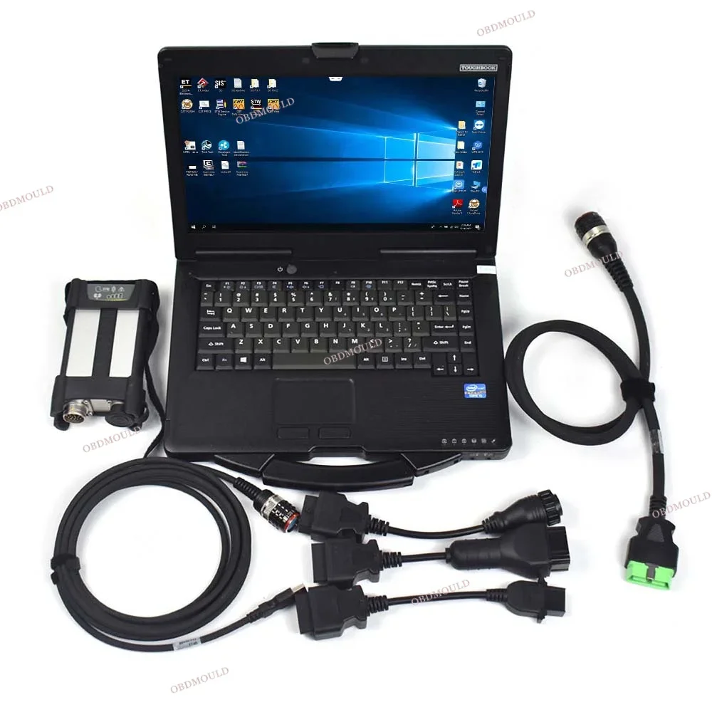 Truck Excavator Diagnostic Tool for VOCOM II 88894000 v2.8 PTT for  Renault Heavy Duty Diagnostic Tool+ CF53 Laptop