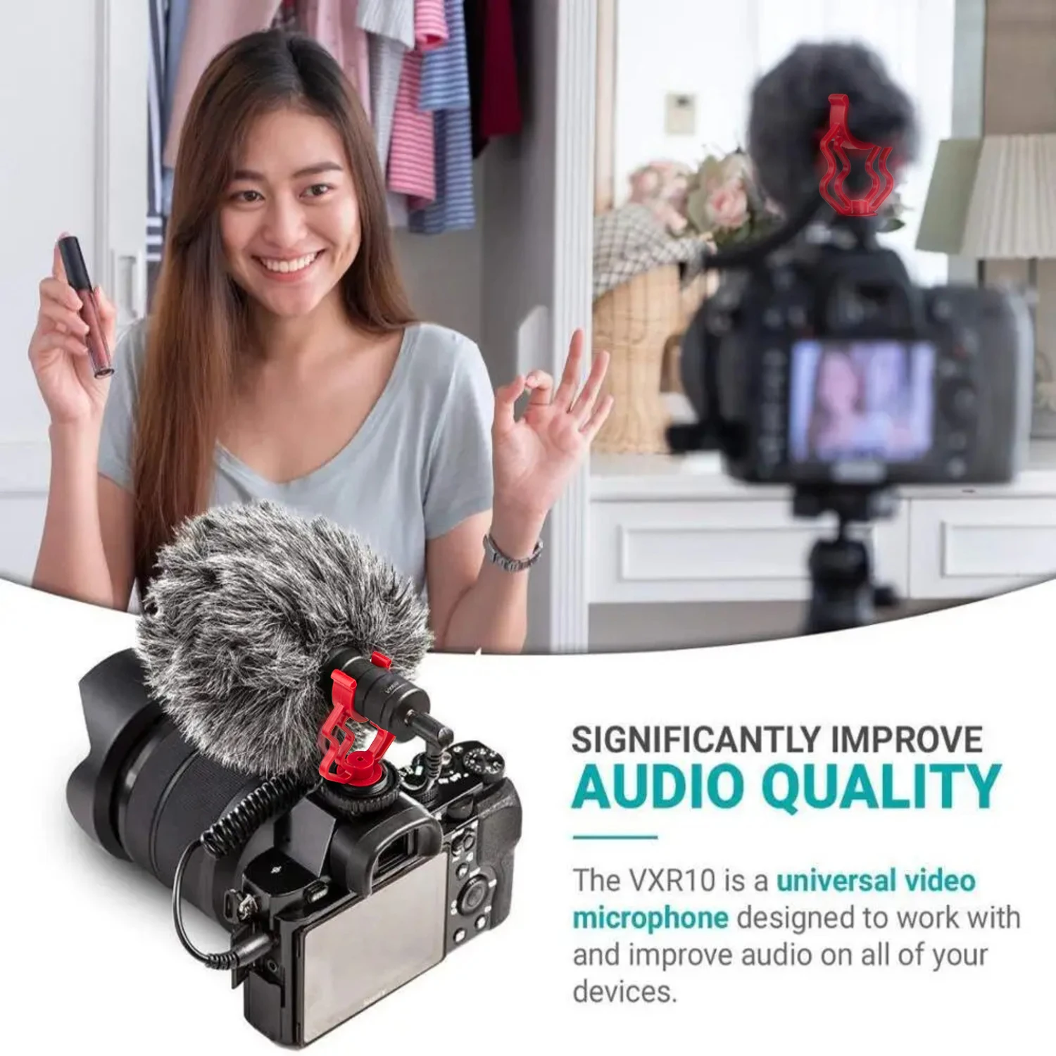 Professional Interview Condenser Video Shotgun Microphone with 3.5mm Audio Cable for DSLR DV Camcorder iPhone Andoid Smartphone