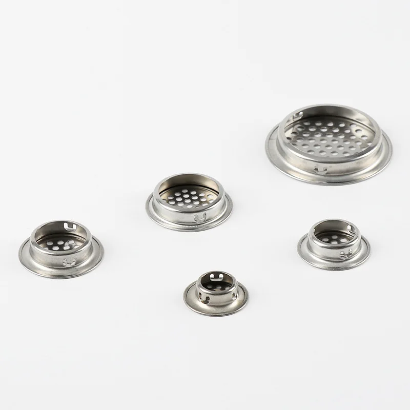 Round Stainless Steel Circle Air Vent Grille Cover Furniture Wardrobe Cabinet Cupboard Mesh Hole Ventilation Plugs Accessories