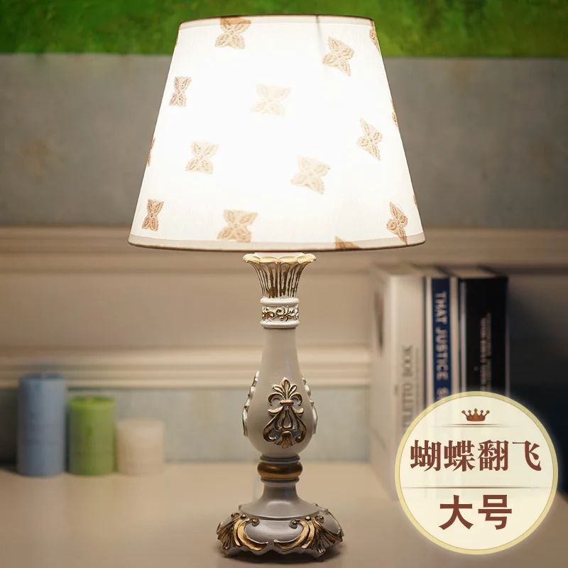 European table lamp bedroom romantic retro remote control can be dimmed warm luxury decoration home bedside lamp