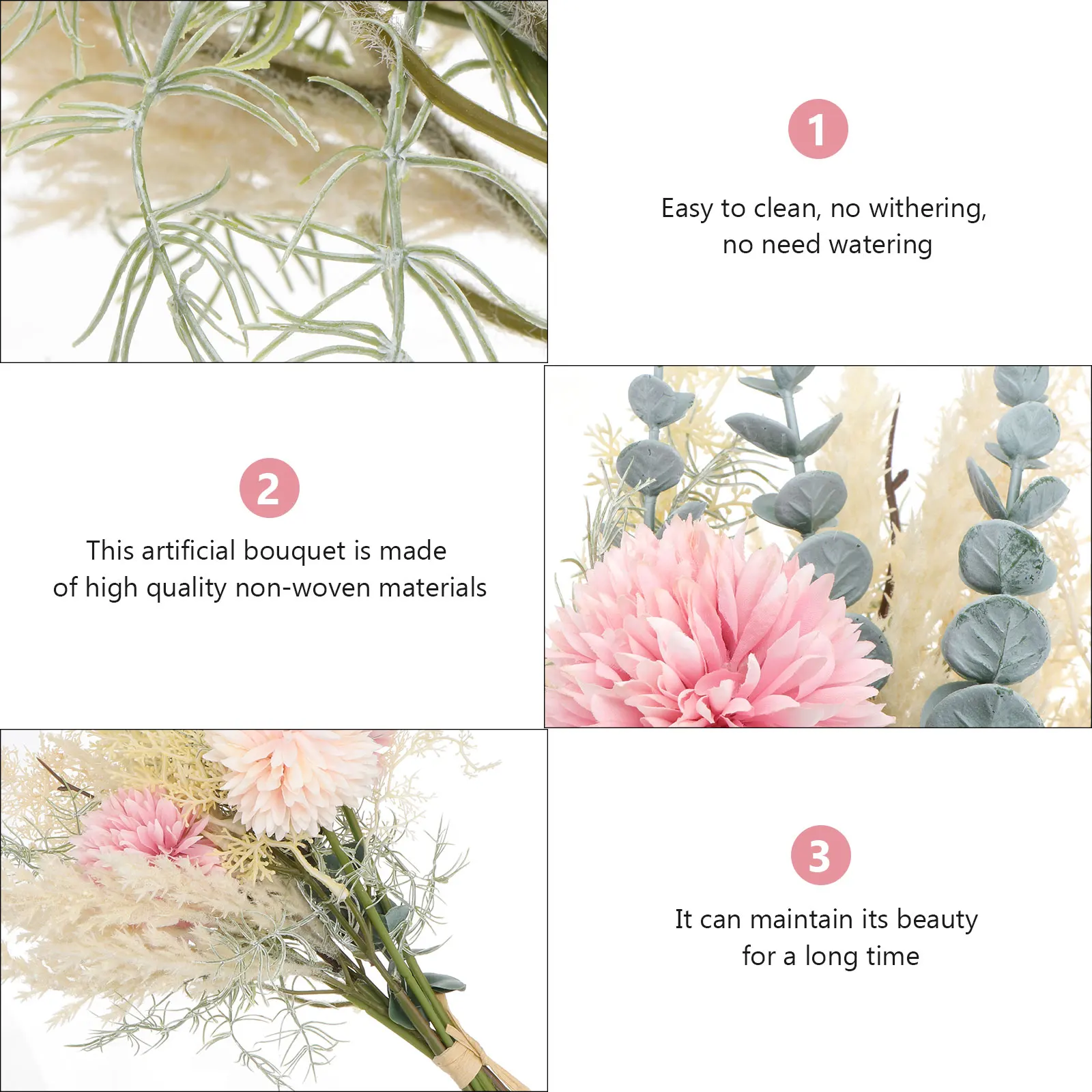 

1pc Simulation Flower Bouquet Artificial Wedding Decoration Bridal Prop Home Office Party Photography Craft Project