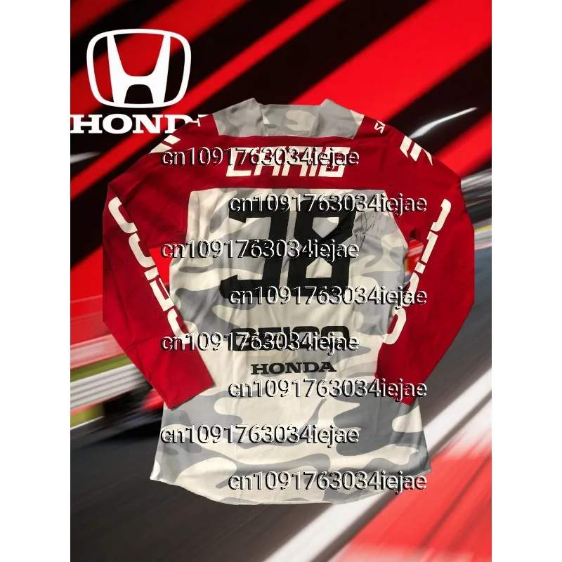 هوندا 2026 تنفس طويلة الأكمام دراجة نارية جيرسي للرجال سريعة الجافة ركوب تي شيرت ل درب الجبال وركوب الدراجات الترابية