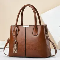 Bolsos retro de color sólido para mujer, elegante bolso cruzado de cuero de PU, bolsos de oficina y trabajo de moda