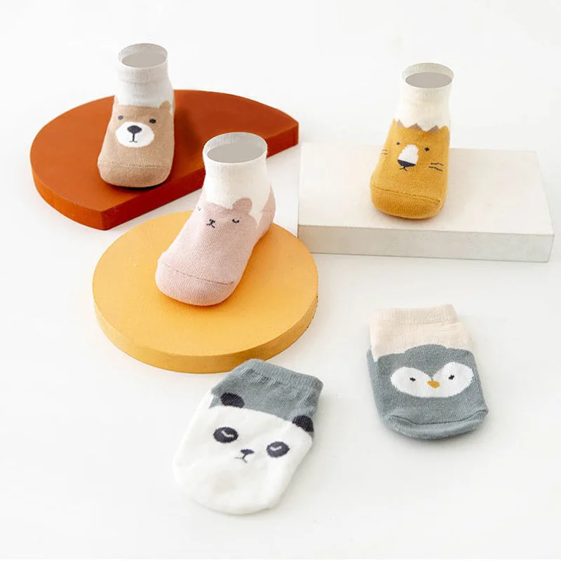 

Cartoon Animal Non-slip Floor Socks with Crystal Rubber Short Tube Anti-slip Ankle Sock 2023 New Spring Summer for Baby Children