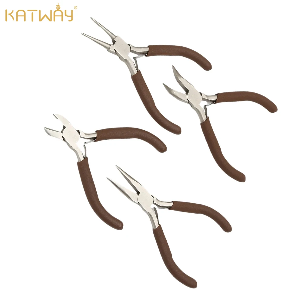 

KATWAY 1 Piece Carbon Steel Coffee Color Multifunctional Equipment Hand Tools Round Nose End Cutting Wire Plier HH-AA535