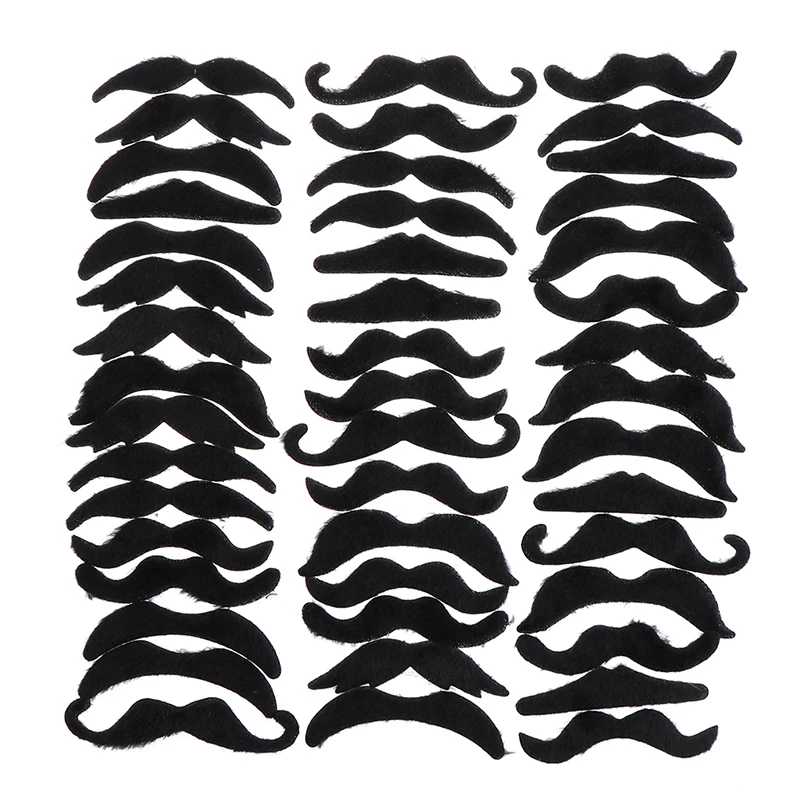 48pcs Costume Mustache Pirate Party Halloween Cosplay Fake Beard Party Supplies