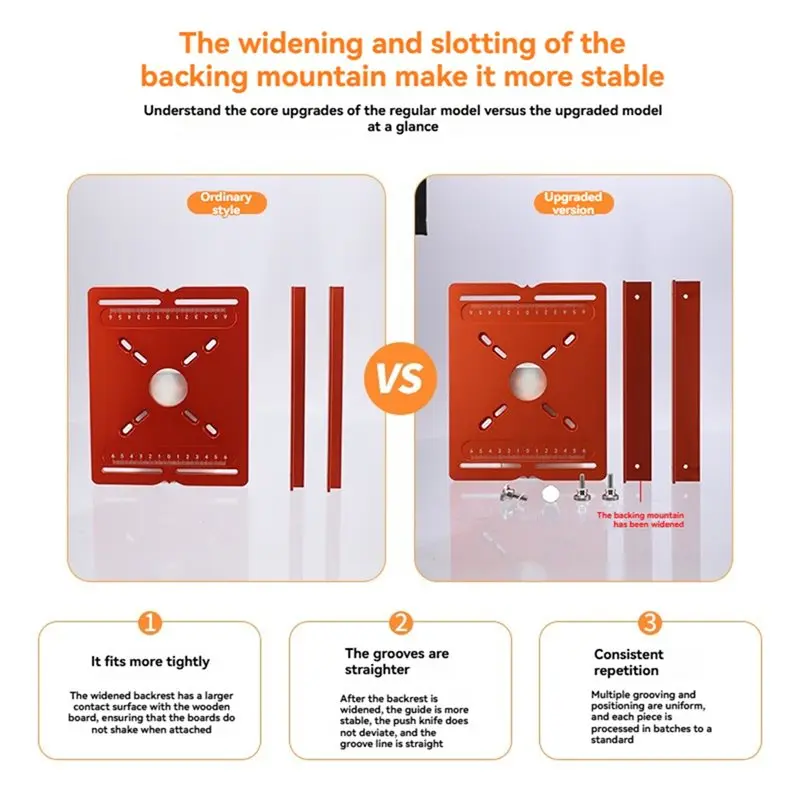 Y50A-Aluminum Alloy Router Guide Router Grooving Base Plate Wood Router Slotting Guide Router Mortising Jig