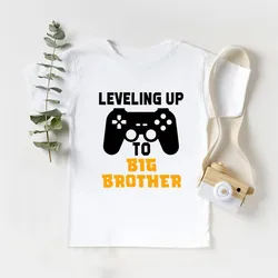 I'm Being Promoted To Big Brother 2022 Print Kids T-shirts Excavator Baby Boys Clothes Kids Announcement T shirt Children Tops