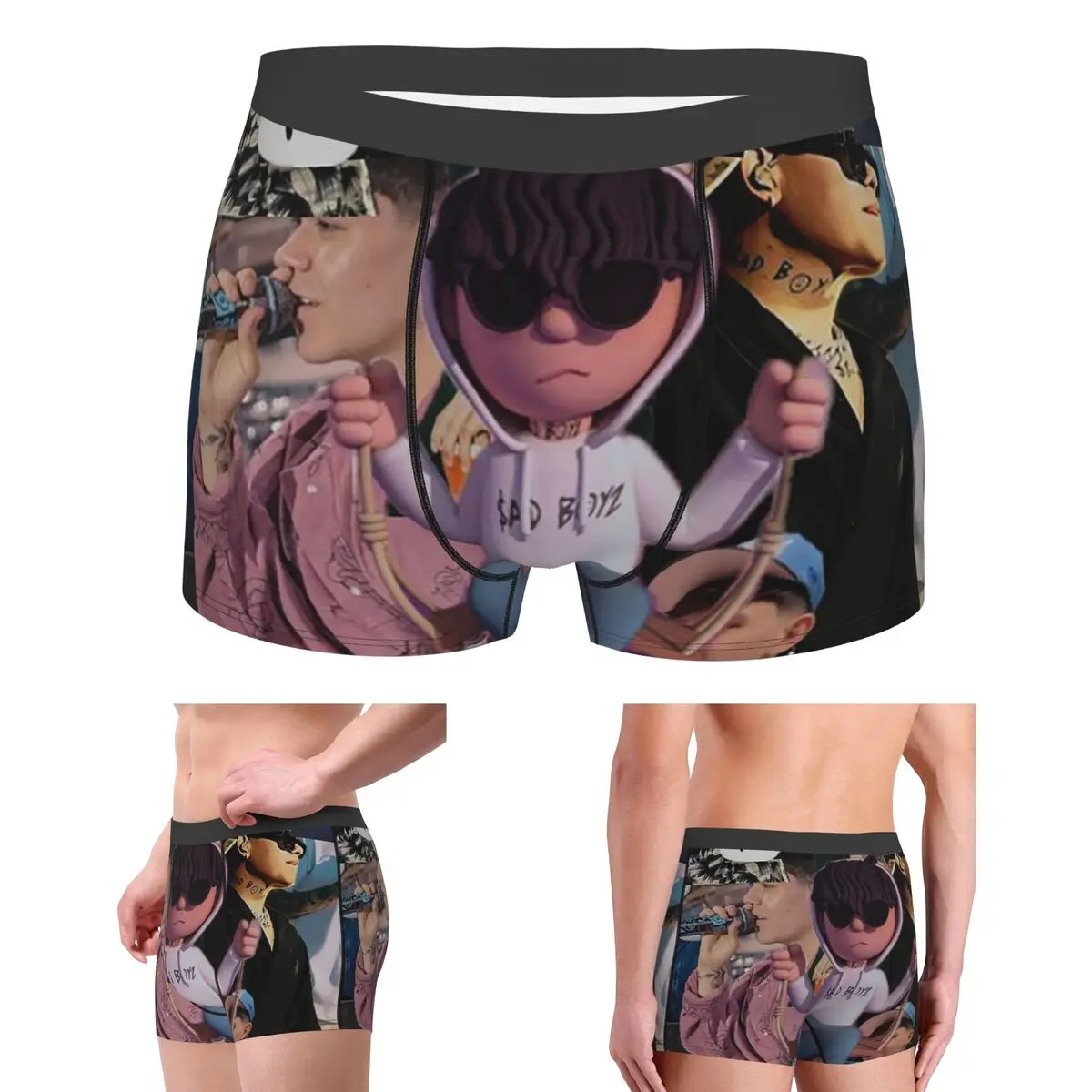 

Трусы-боксеры, шорты Junior H Merch Sad Boyz, мужские трусы, мягкое нижнее белье для мужчин, подарок бойфренду