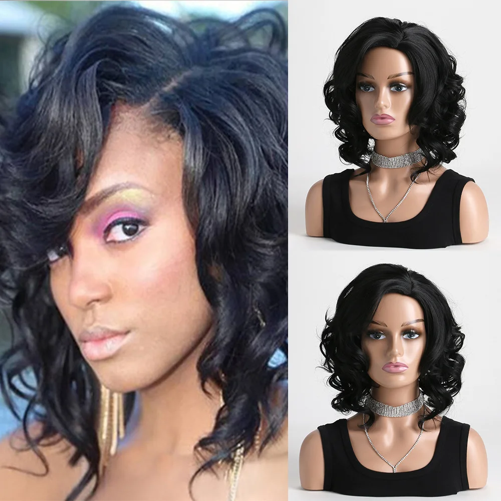 

Synthetic Short Curly Wig for Women Natural Scalp Large Cap Daily Party Afro Style Heat Resistant Fiber Hairpiece