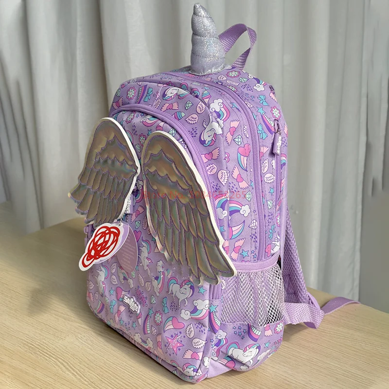 Genuine Australian Smiggle Student Schoolbag, Roxo Asas e Stress Relief Mochila, Água Cup Pen Bag, Presente do estudante, Novo, 2024