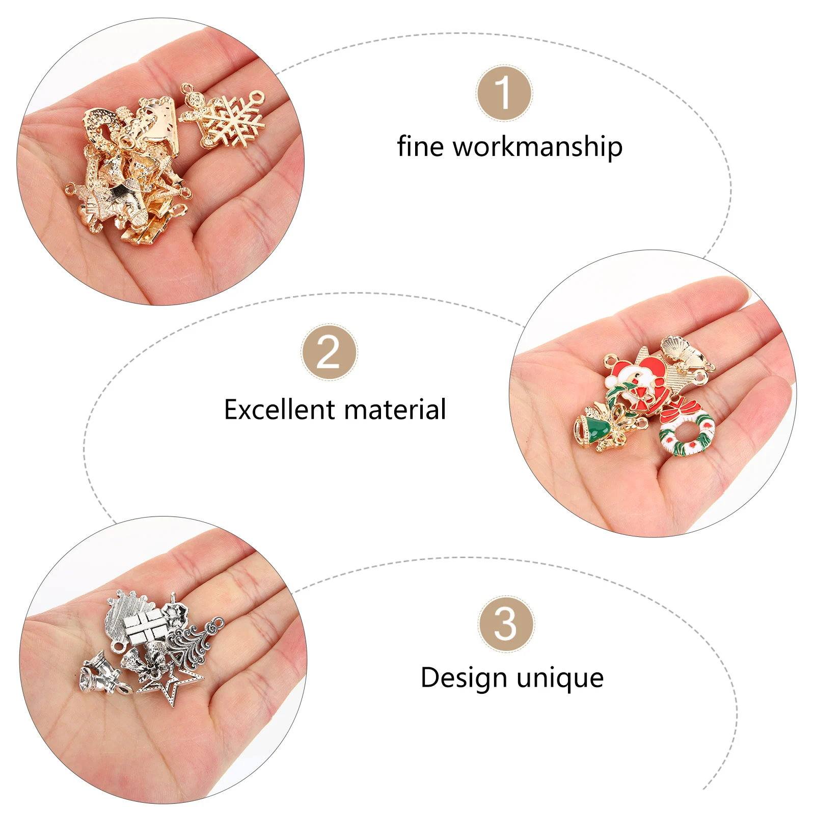 150pcs Christmas Accessories DIY Jewelry Pendants Alloy Making Bracelet Charms Sturdy Premium Classic Elements Various Styles