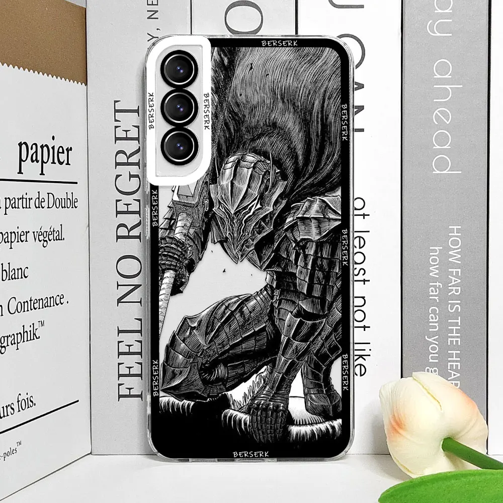 Hot-blooded Anime Berserk Guts Phone Case for Samsung Galaxy A55 A54 A53 A52 A51 A70 A32 A31 A22 A13 5G Soft Clear Covers Fundas