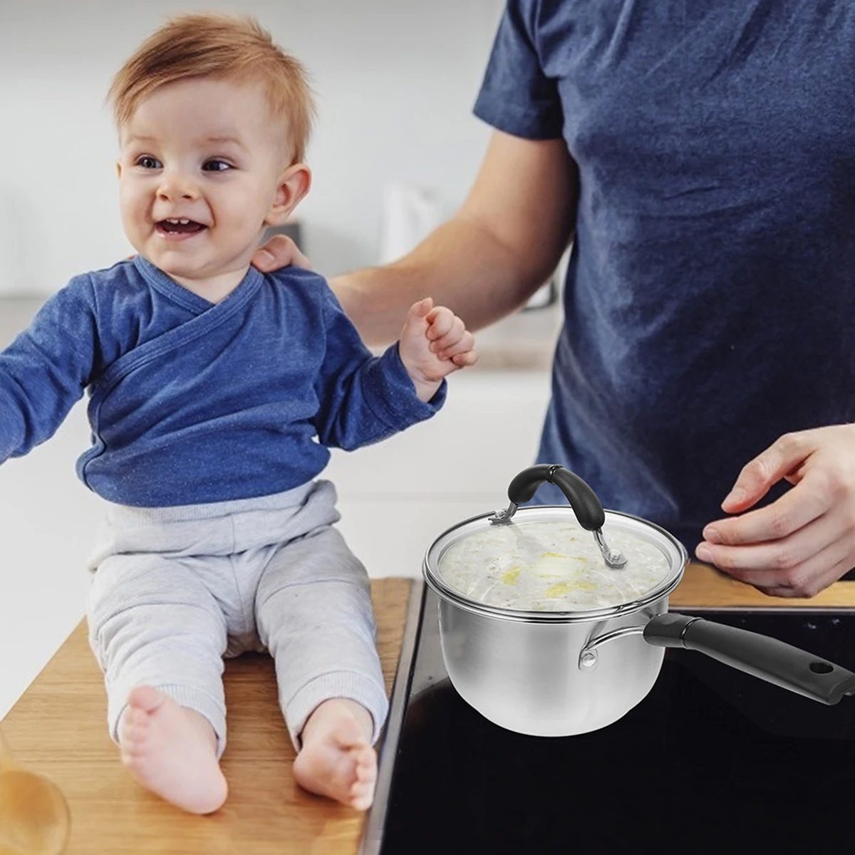 

Stainless Steel Thick Material Soup Pot Small Milk Sauce Pan Baby Food Cooking Kettle Ramen Stockpot