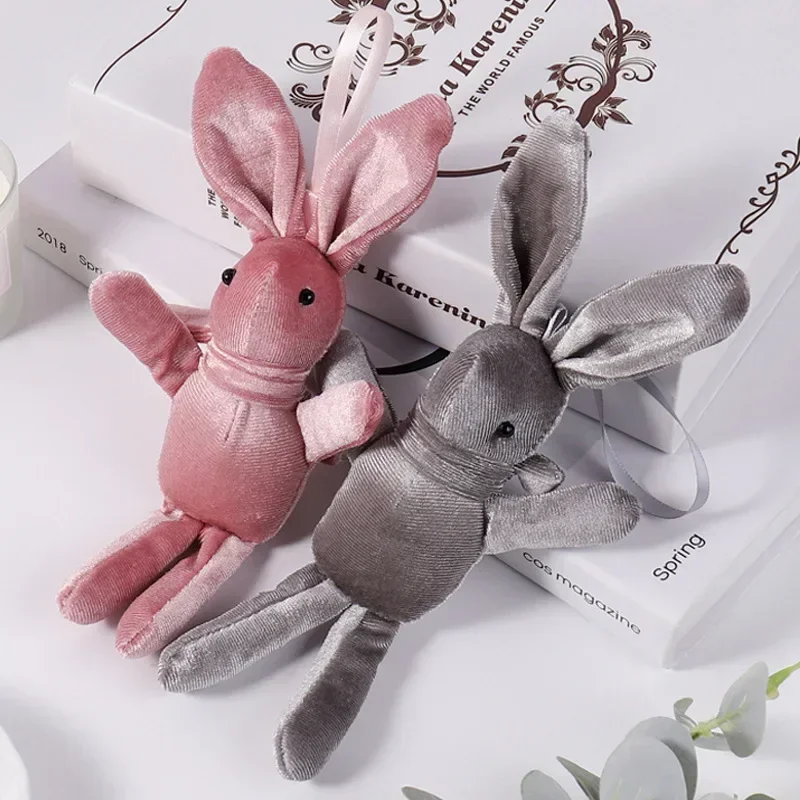 1pc 20CM Rabbit Plush Toy Keychain Pendant Valentine's Day Gift Doll Accessory Gift  Charms Plush Toy Pendant Backpack Ornaments