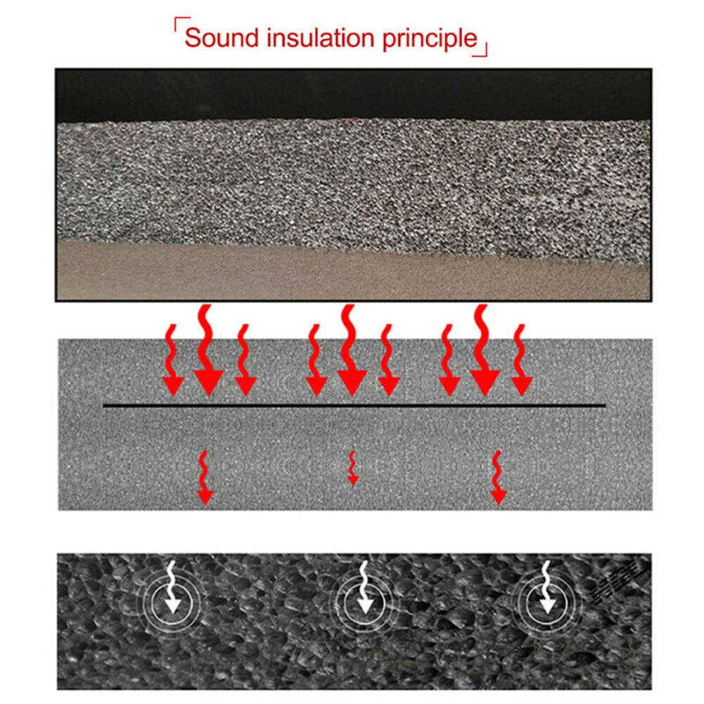 Air conditioning tube Soundproof Pad Aluminum Foil Deadening Noise Rubber Foam 5mm Silver Double sided Firewall