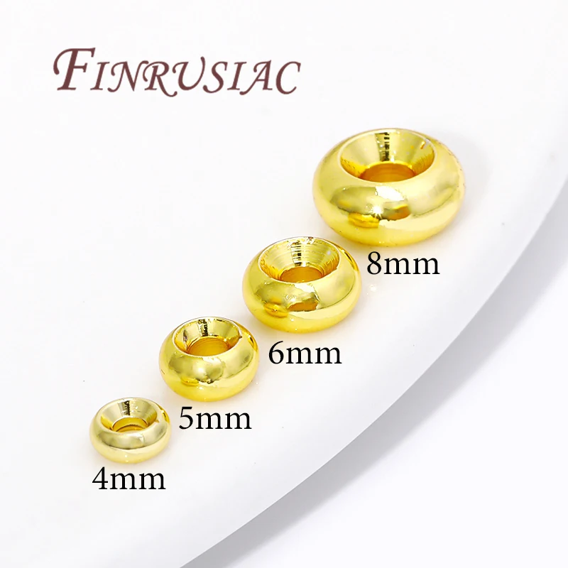 Spacer Beads for Bracelets, 18K Gold Plated Separators