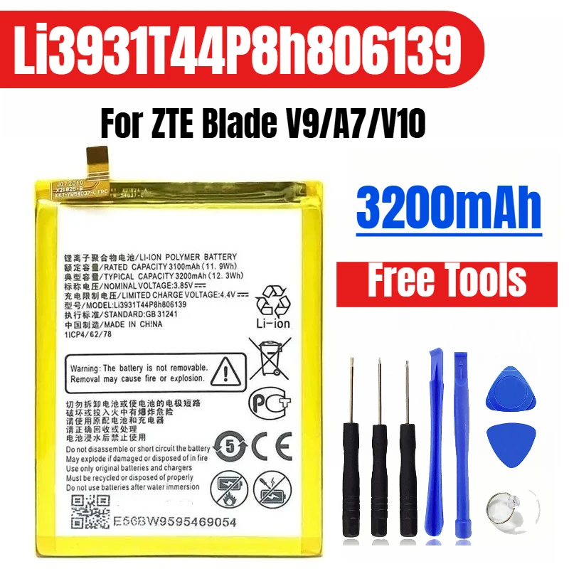 

3200mAh Li3931T44P8h806139 for ZTE Blade V9/A7/V10 Mobile Phone Batteries