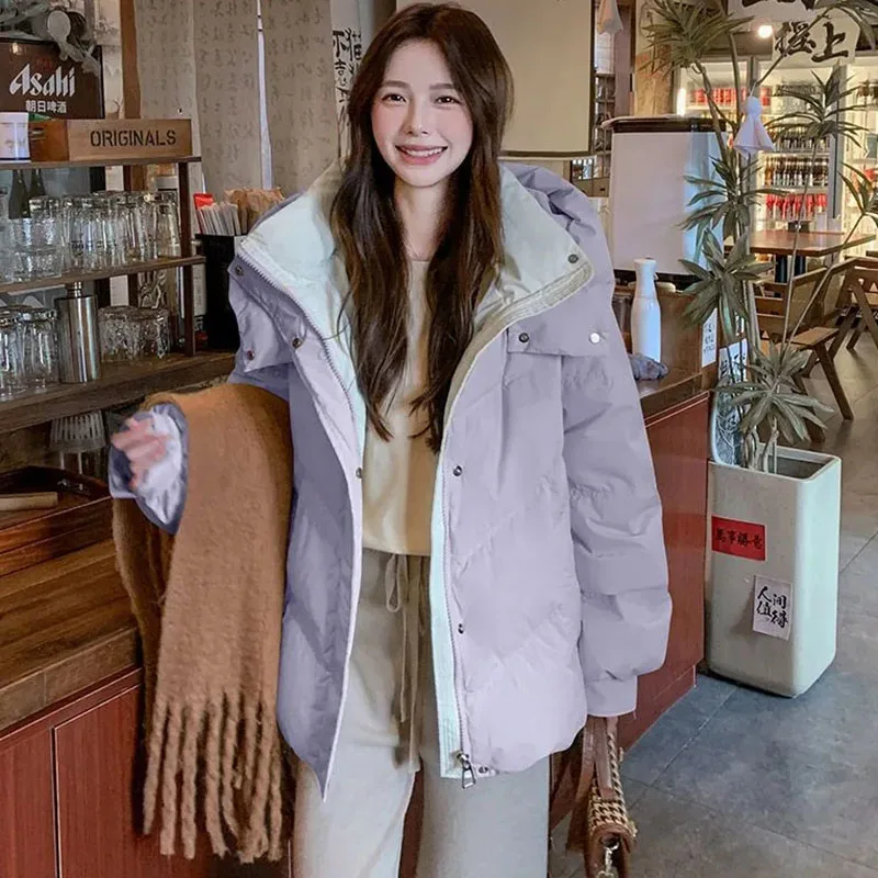 

Women's Korean Thick Cotton down Jacket Warm Quilted Hooded Winter Outerwear Casual Parker Clothes