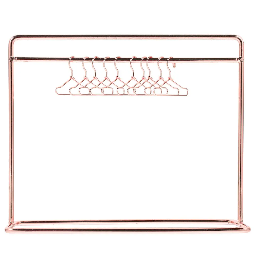 

1Set Miniature Hangers Iron Mini Clothes Rack for Tiny House Interiors Organize Tops Pants Dresses Small Garment Hanger Mini