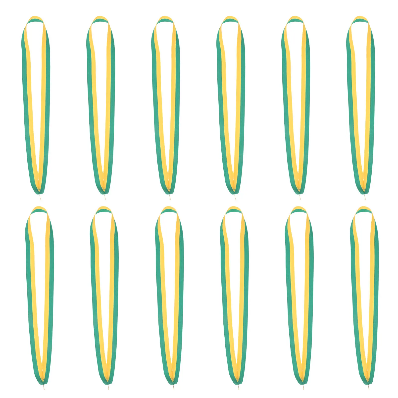 20-cordoes-planos-para-medalhas-com-clipes-de-pressao-fitas-listradas-vibrantes-em-amarelo-e-verde-para-cerimonias-de-premiacao-esportiva-e-festas-tematicas