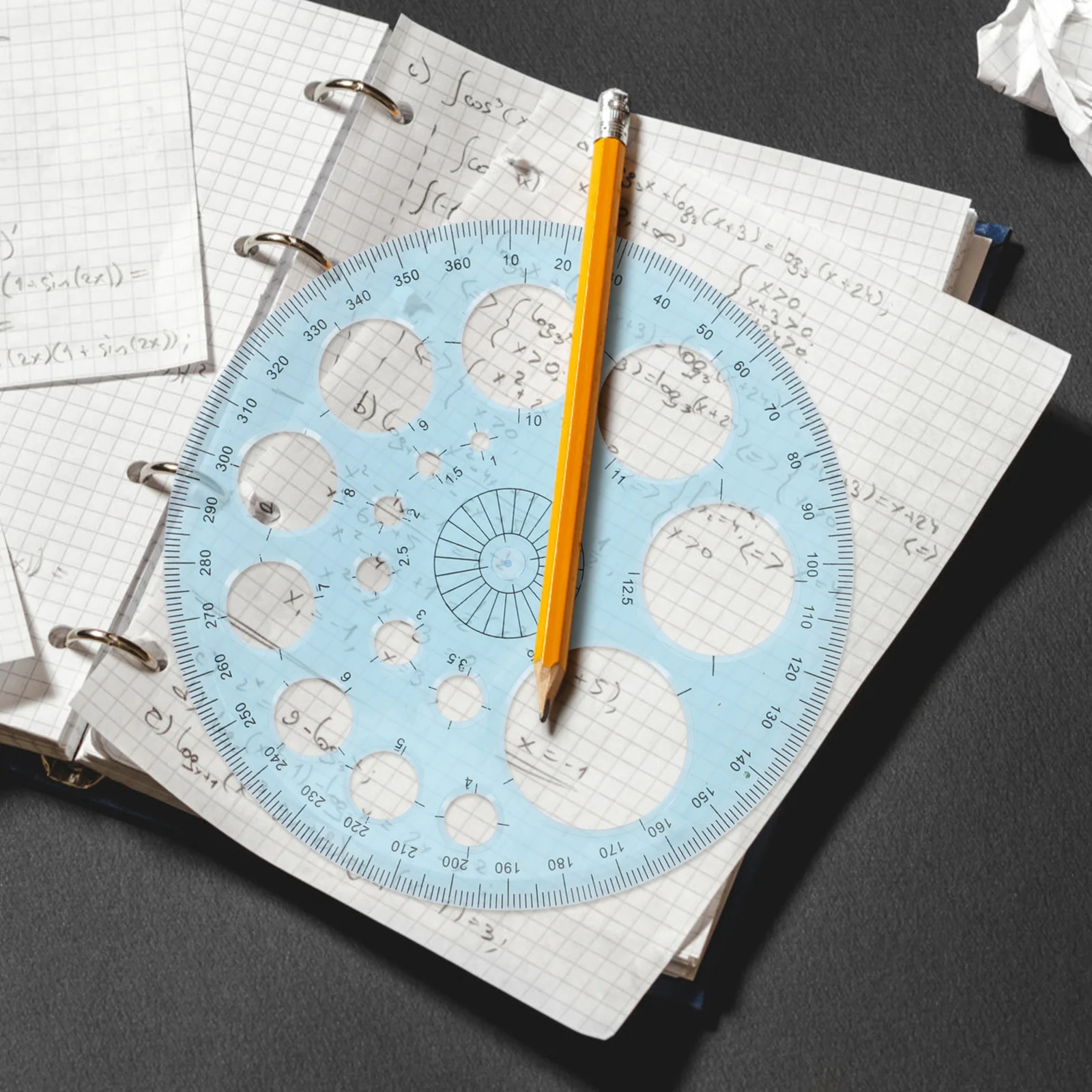 3 قطعة 360 درجة دائرة المنقلة أدوات الهندسة مقياس واضح مسطرة قياس دقيقة خفيفة الوزن لصياغة رسم الرياضيات