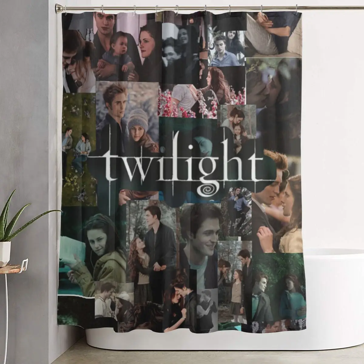 

Edward Cullen Twilight Shower Curtain Bathroom Polyester Waterproof Bath Curtains with Hooks