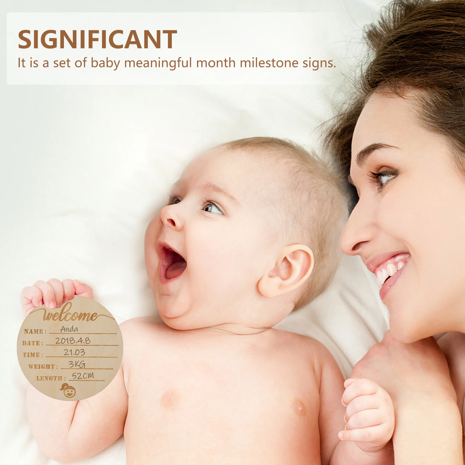 

6pcs Newborn Birth Signs One Month Milestone Greeting Cards Hospital Girl Boy Photo Prop Growth Record Gifts
