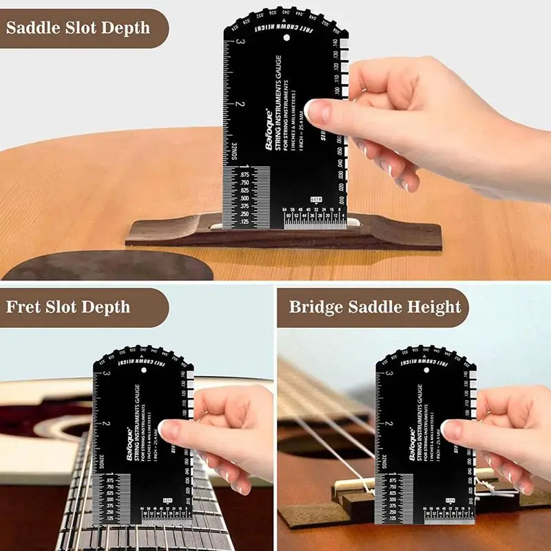 Guitar String Height Gauge Instrument Action Gauge Luthier Tool Guitar Height Gauge Set Up Tool Smooth Guitar Repairing Luthier