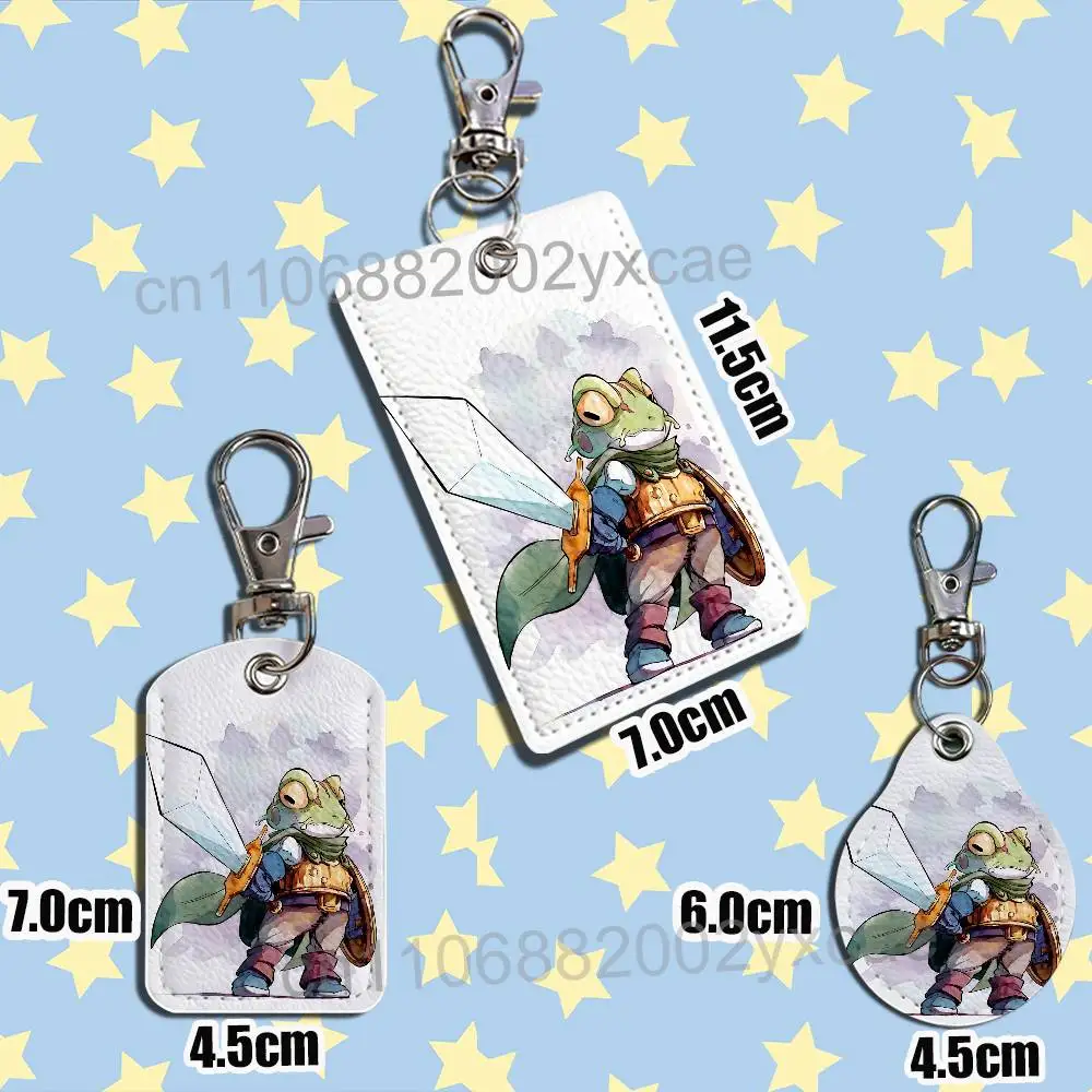 Frog red Crono Chrono Trigger Cartoon Movie Singer Game Anime Leather Card Holder Can Store Access Control ID Card Subway case image 5