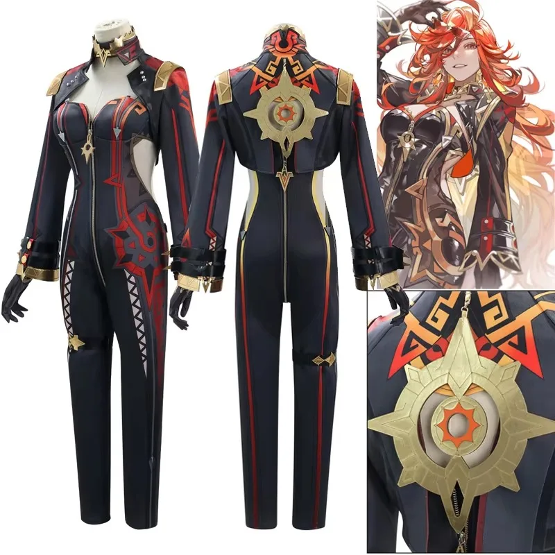 Genshin Impact Mavuika Cosplay Costume Game Genshin Pyro Archon Sexy Uniform Halloween Party Women Costume