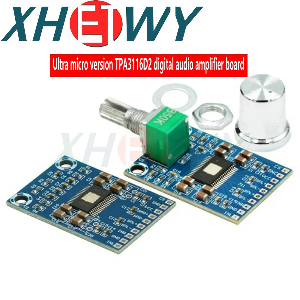 XH-M562 DC 12V-24V 2x50W Dual Channel Mini Digital Amplifier D Class 50W+50W TPA3116D2 Amplifier 50W Power Amplifier Board