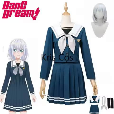 Anime BanG Dream ! Girls Band Party! Morfonica Kurata Mashiro Uniform Cosplay Costume Wig Custom size Any Size