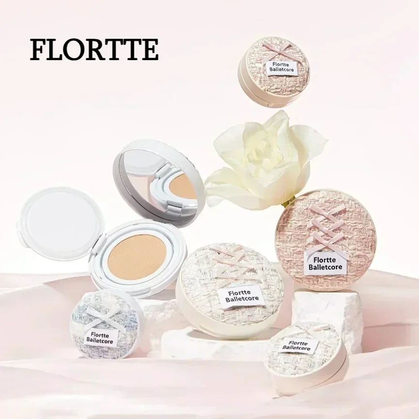 FLORTTE Ballet Series Base mate de niebla suave cojín de aire crema BB Control de aceite corrector Base de sujeción duradera Maquillaje facial