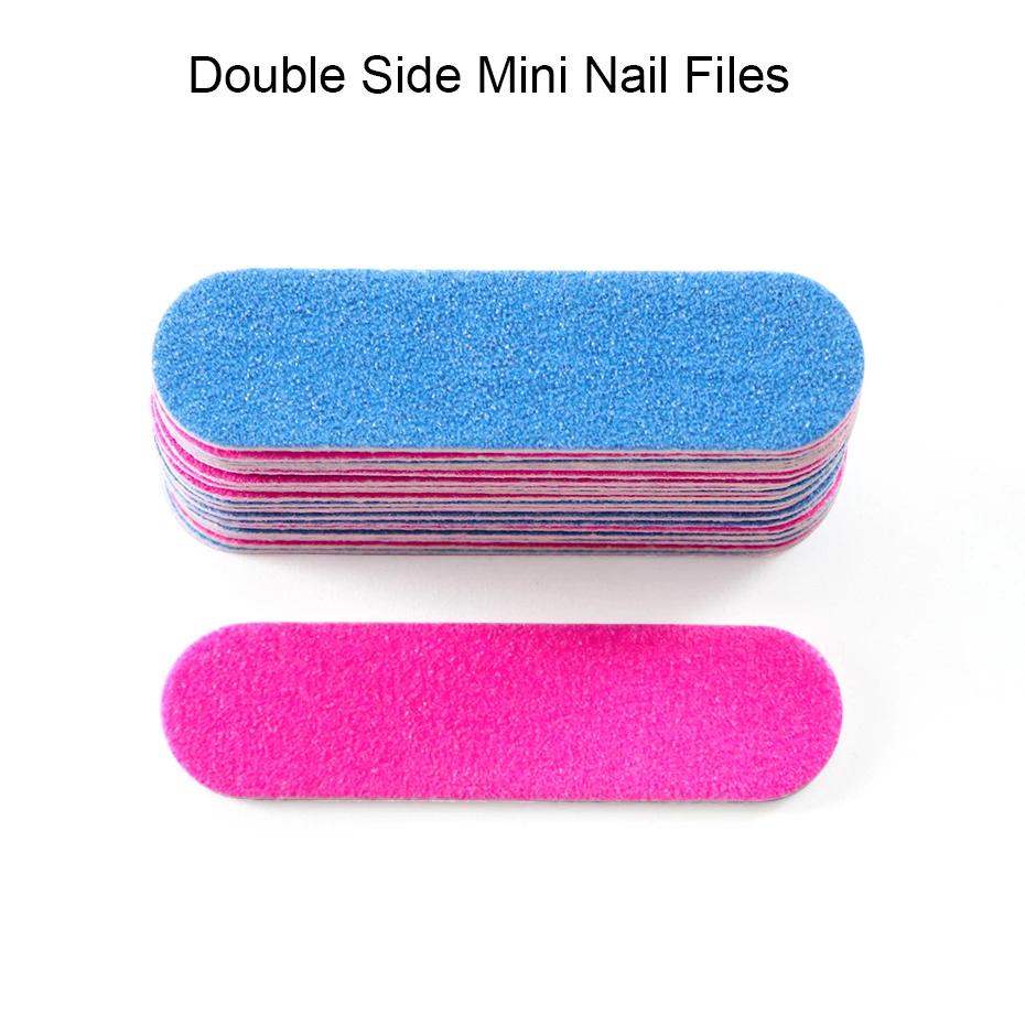 50/100pcs Nail File Double Side 180/240 Grit Manicure Mini Buffer Nails Polish Clean Sandpaper DIY Salon Accessories Tools BE858