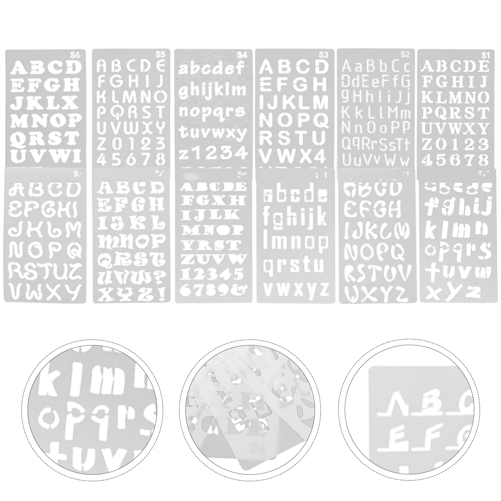 

24 Pcs English Alphabet Template Drawing Stencils Scrapbook for Painting on Wood Scrapbooking Letter Wall DIY Templates