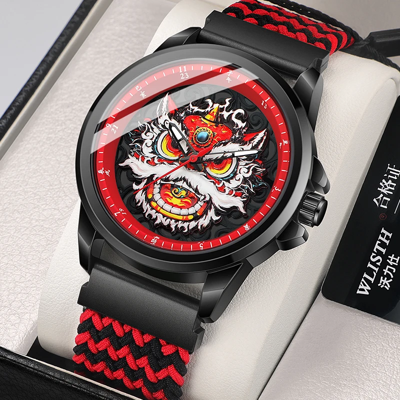 

Часы наручные мужские кварцевые в китайском стиле, модные уличные индивидуализированные студенческие повседневные