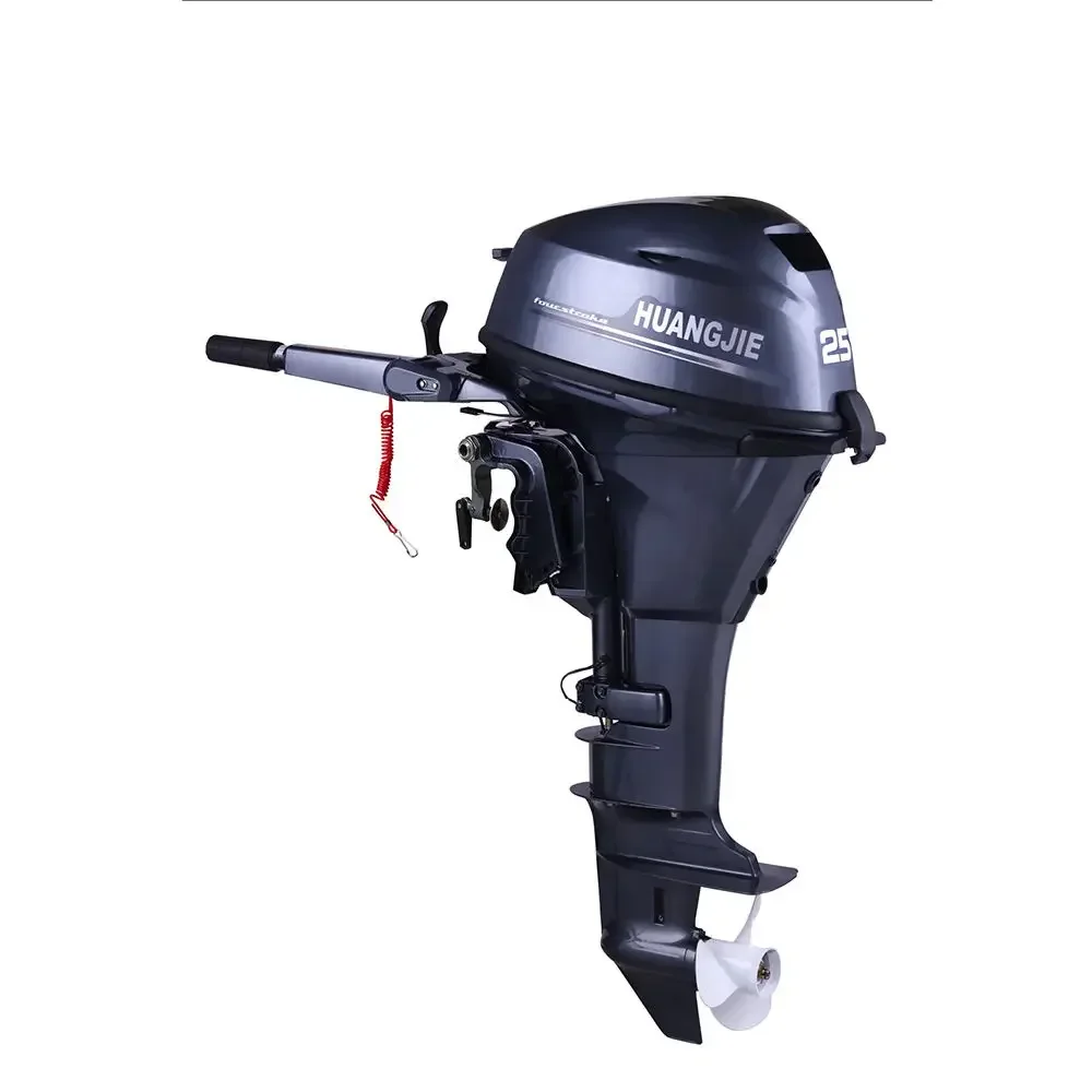 4 Stroke 25Hp Outboard Engine Thermostat Controlled Water Cooling Boat Engines Low Noise Tiller Control Engine for Speed Boat