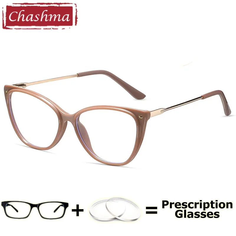 

Chashma Fashion Female Glasses Classic Design Cat Eye Eyeglasses Optical Transparent Lens Designer TR90 Light Frames Women