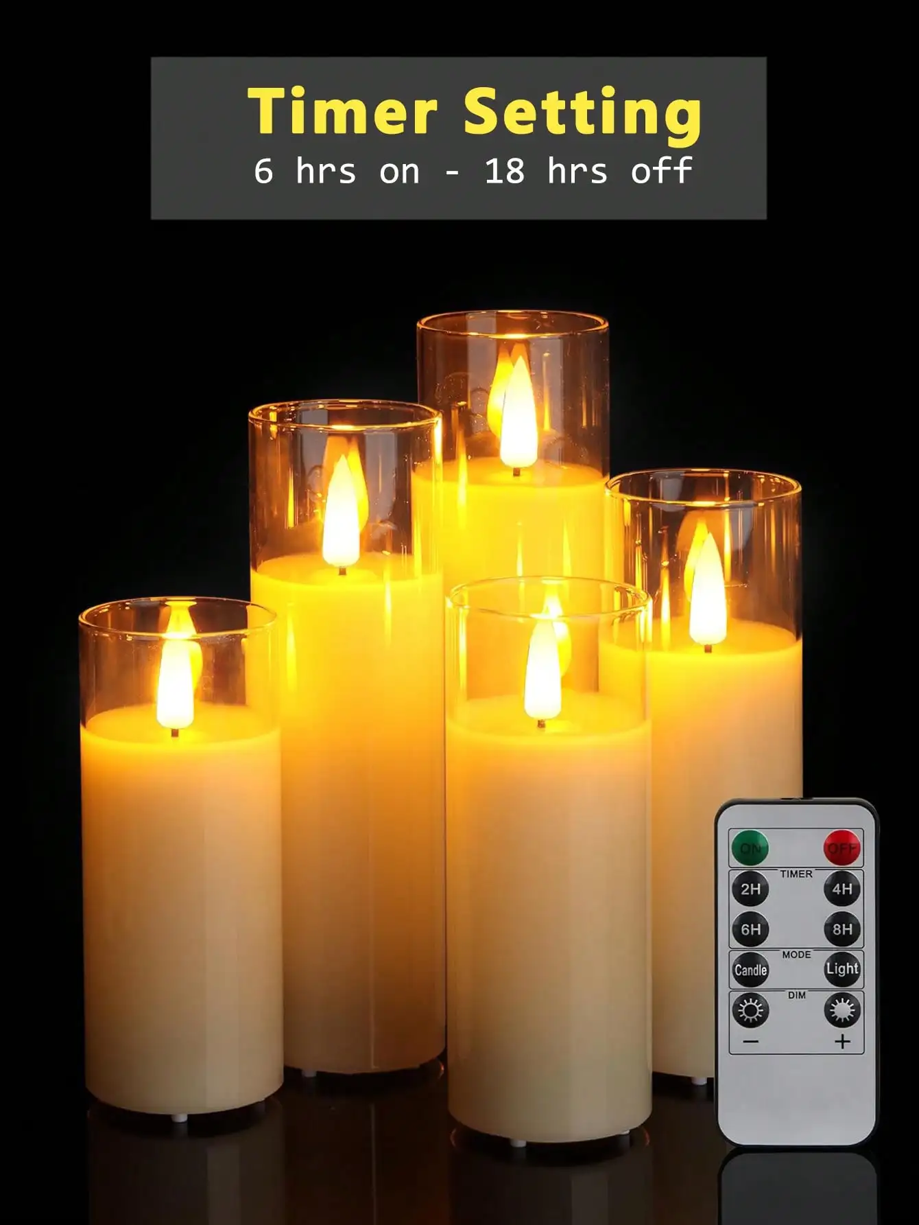 충전식 무선 LED 캔들 램프, 가정 및 바용 3단계 터치 조명