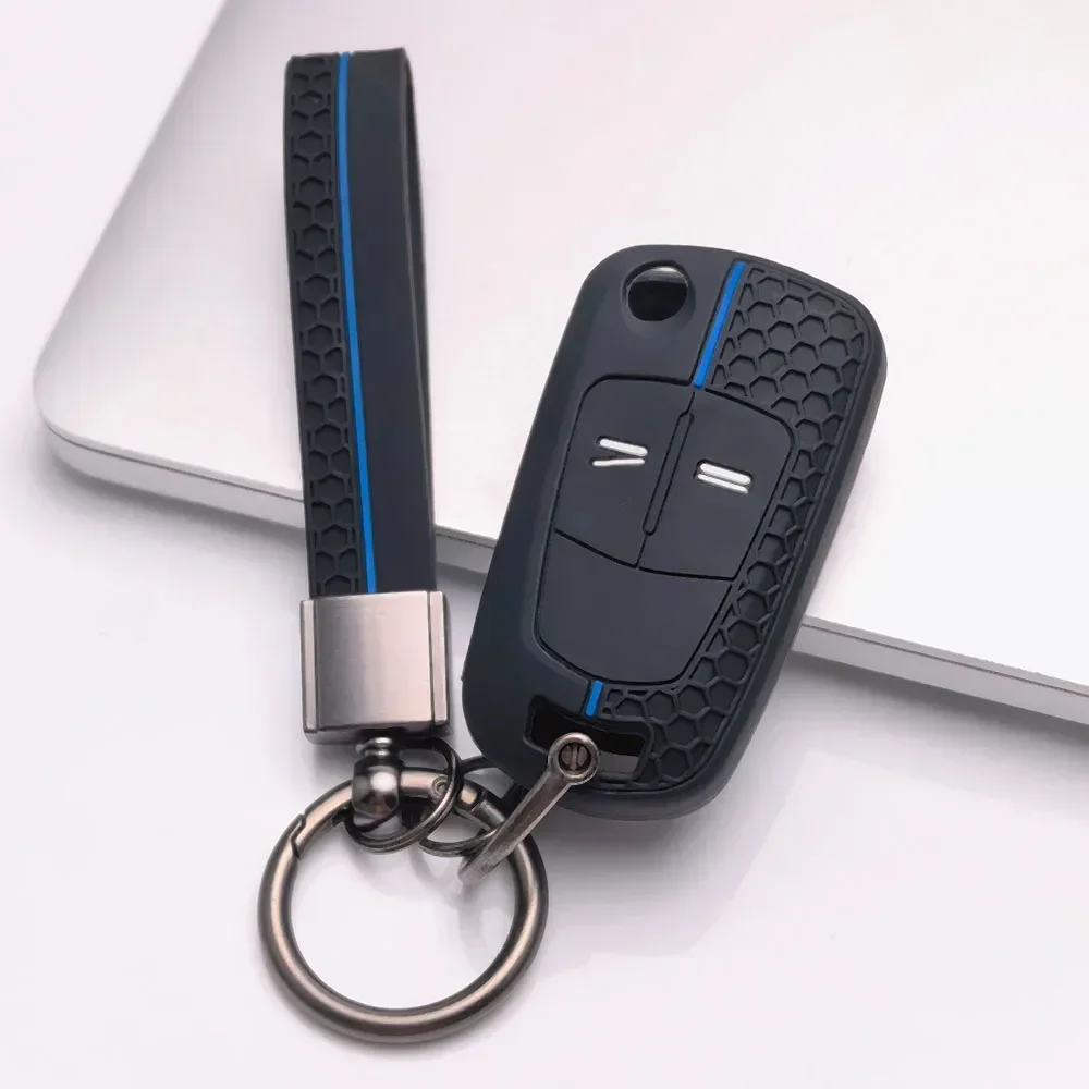 Key Fob Cover for Opel Corsa Astra Zafira Meriva Insignia Vauxhall with Keychain Anti-Scratch Shockproof Soft Grip Easy Install