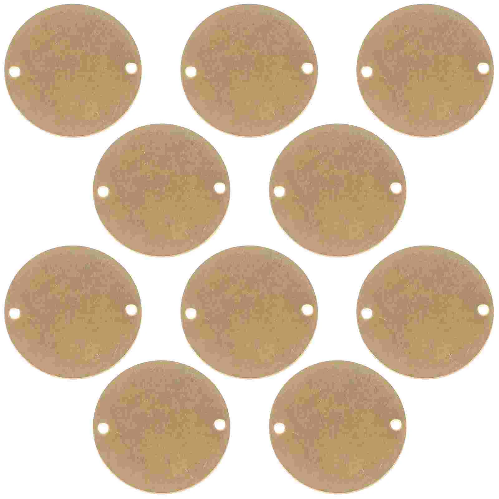 10 Pcs Flat Wisking Tool DIY Necklace Blank Tag Gold Decor Round Stamping Copper Circle Disc Engraving Tags