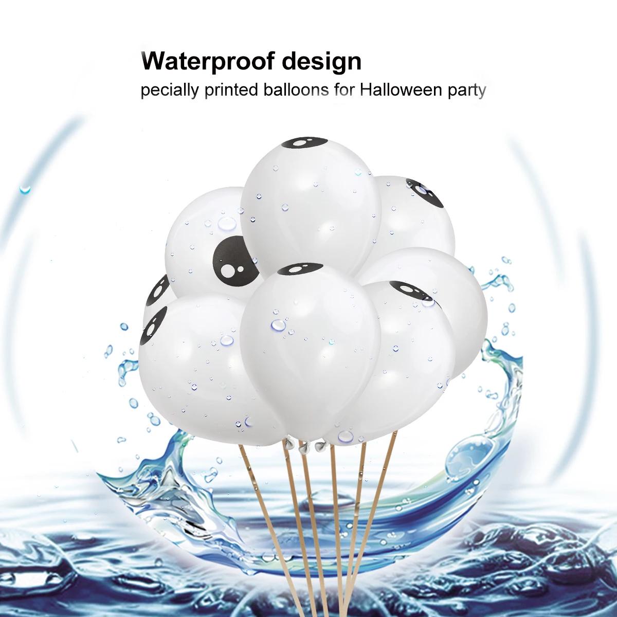 

100 Pcs Eye Balloon Halloween Decorative Balloons for Party Round Scary Emulsion Decorations Cute Travel