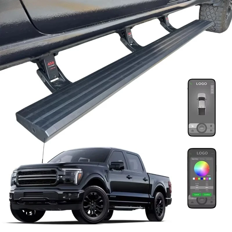

2020 2021 2022 F150 XLT Truck Automatic Retractable Electric Side Steps Power Running Boards with Led Light