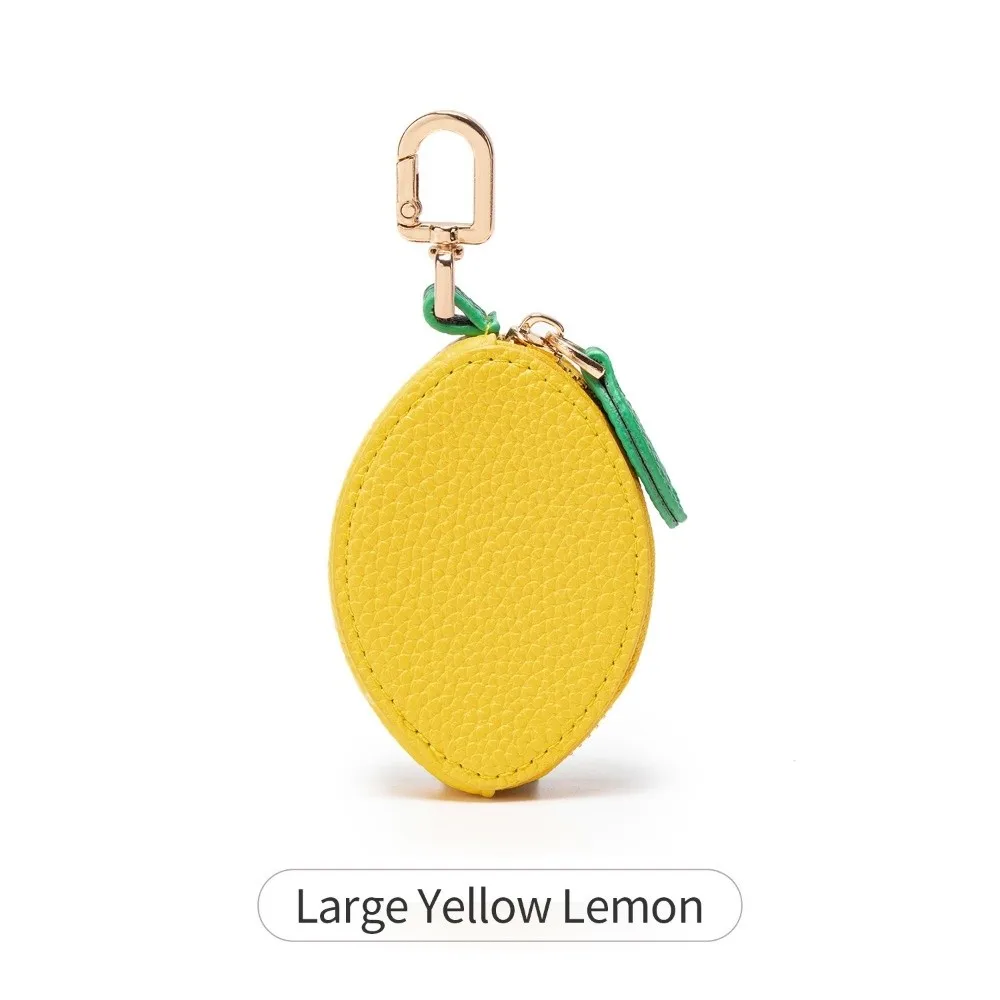 

Portable Cherry Design Coin Purse Charm Fruit Shape Handmade Keychain Pouch PU Leather Mini Coin Purse Backpack Decoration