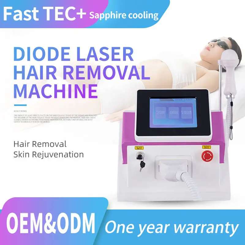 

Diode Laser Painless Hair Removal Machine Permanent Ice Titanium Cooling System 3 Wavelength Skin rejuvenation