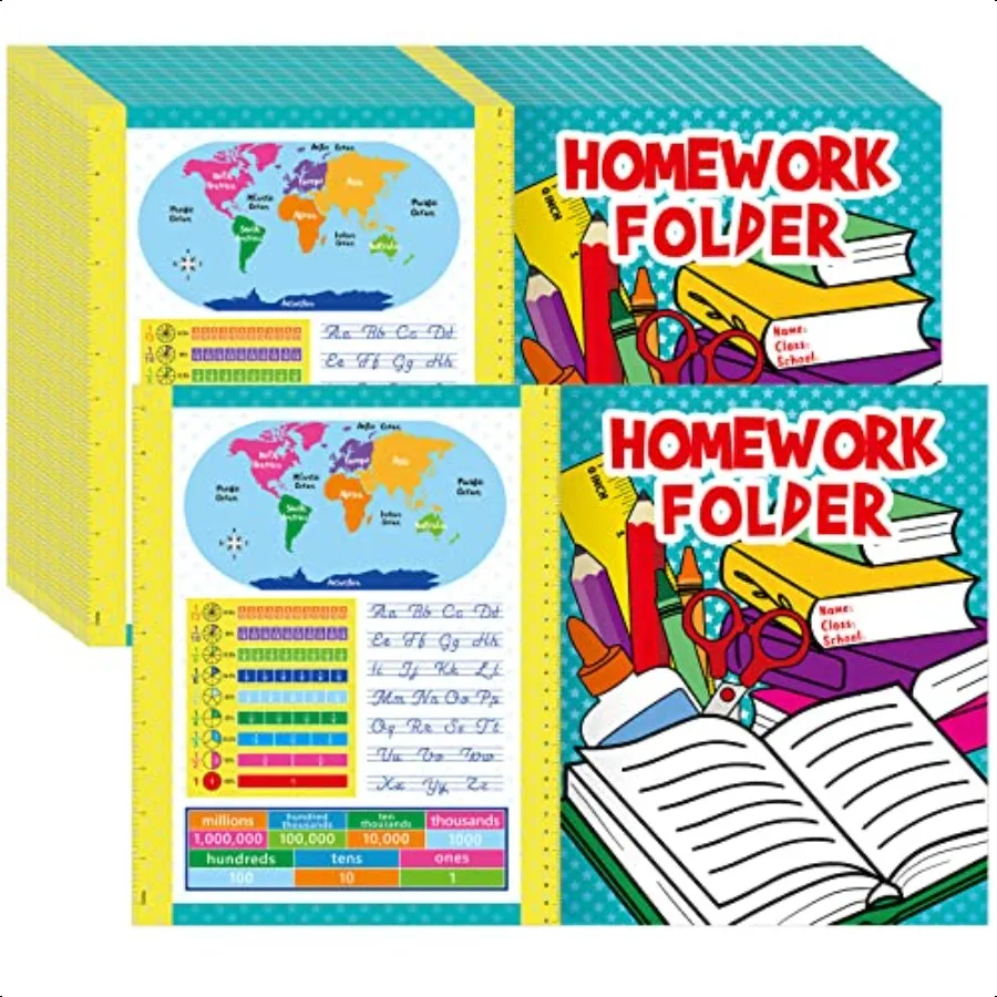 

12 Pcs A4 File Folders for Students Multicolor 9.5 x 12 Inch